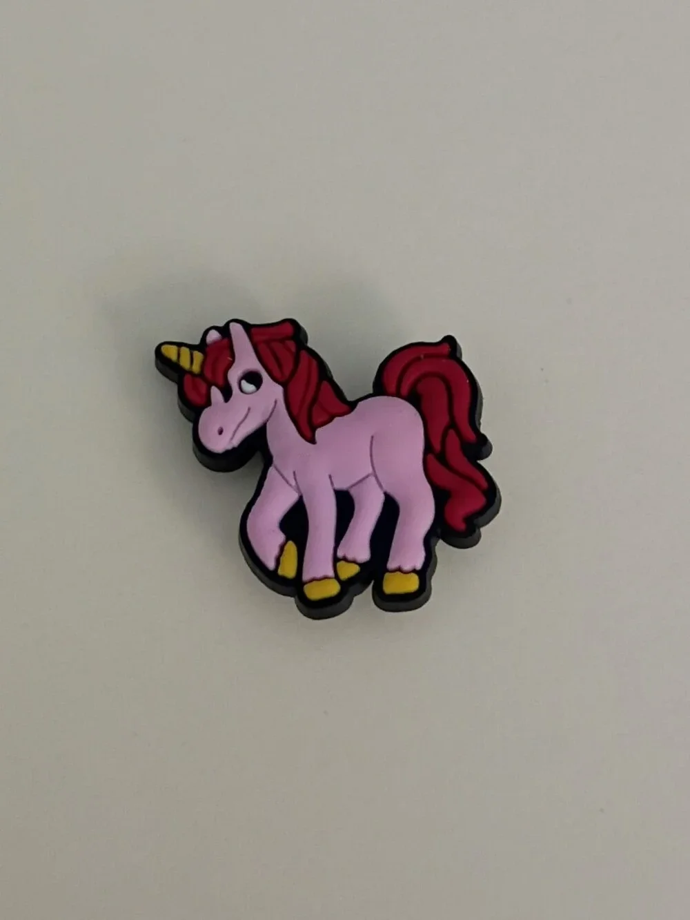 10 for $10 Jibbitz Croc Charms - Pink Unicorn with Red Hair Mane Tail 3